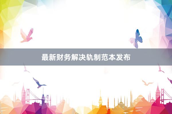 最新财务解决轨制范本发布